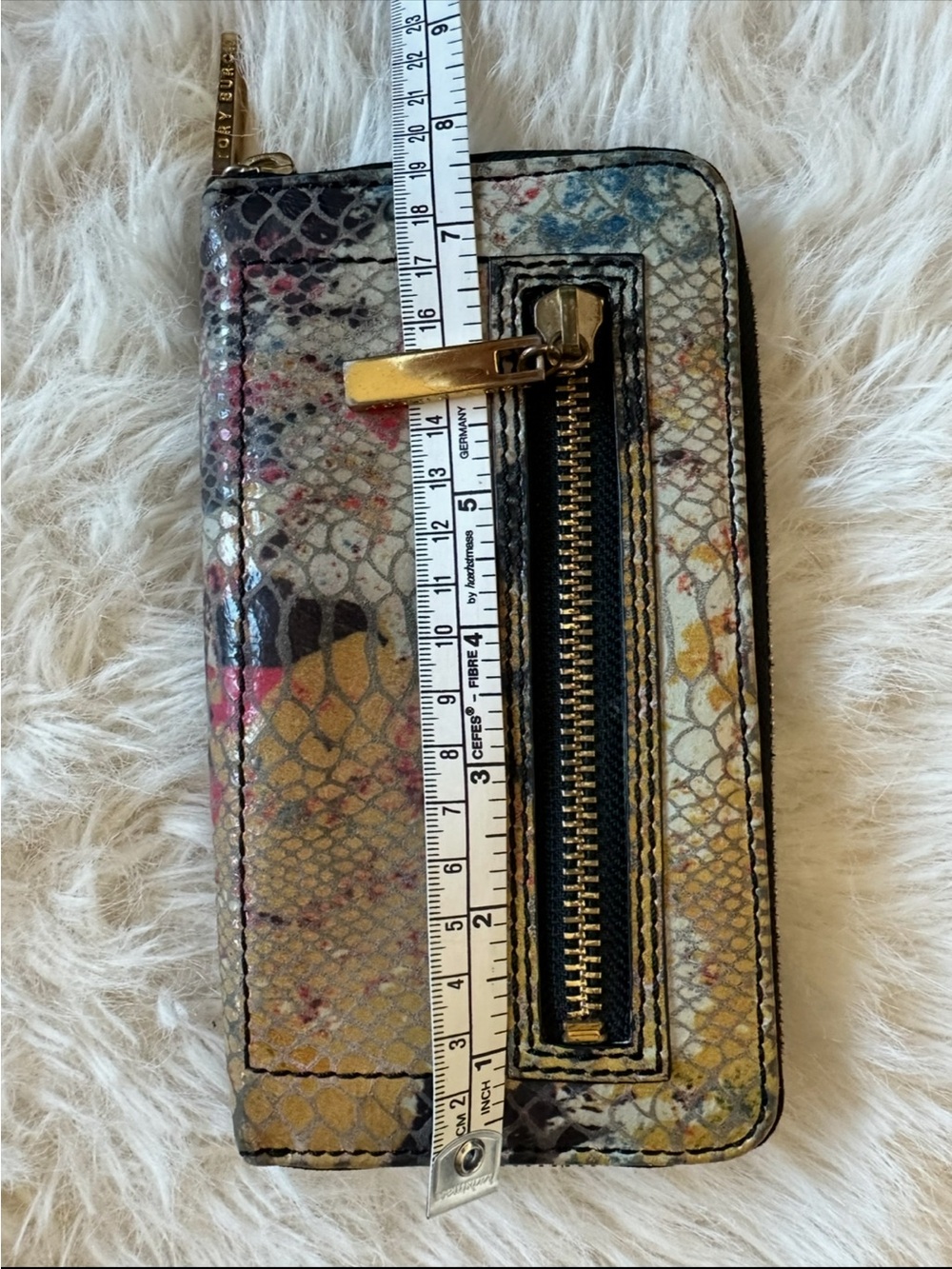 Tory Burch Multicolor Snake-Print Zip Card Wallet with Gold Hardware Zip around - Picture 15 of 16
